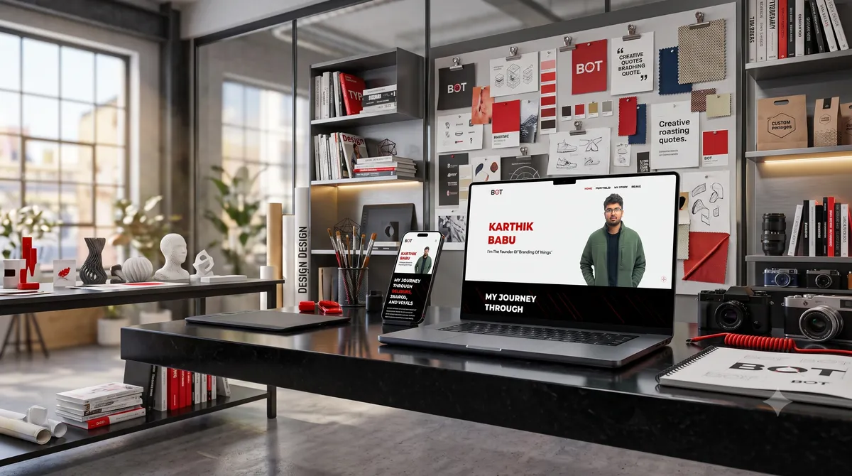 Branding of Things creative portfolio website with motion design, built by OgreLogic