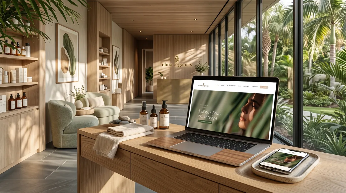 Elina Organics holistic skincare spa website with SEO by OgreLogic