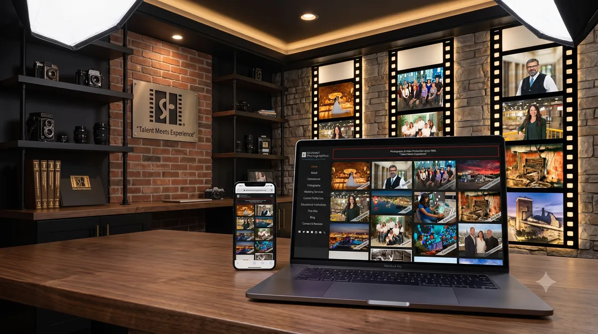 Midwest Photographics photography and video studio portfolio website by OgreLogic