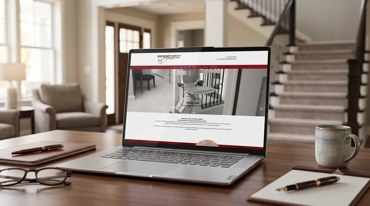 North Coast Mobility accessibility and stairlift company website redesigned by OgreLogic