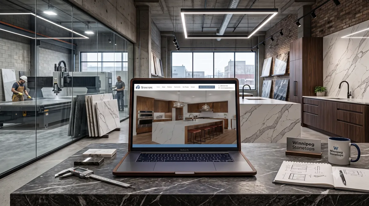 Winnipeg Stonetops countertop fabricator website and catalog by OgreLogic